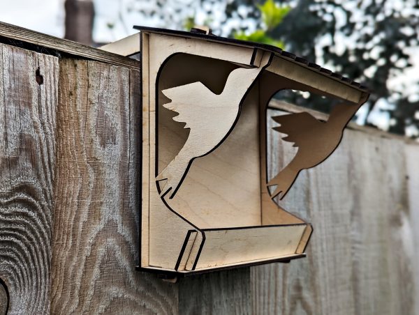 Build your own Fence Hung Bird Feeder Flat Pack kit for Kids and Adults, No Glue or Tools required