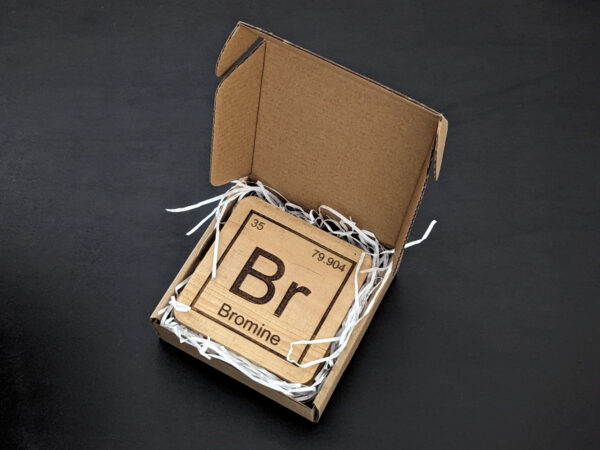 Periodic Table Elements "Brother" Solid Wood Coaster Set of 4 - Image 2